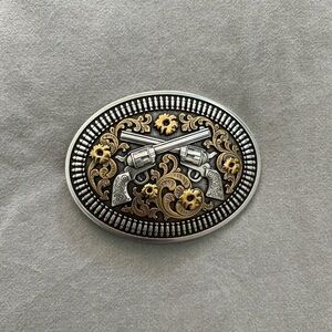 Nocona | Silver and Gold Western Belt Buckle